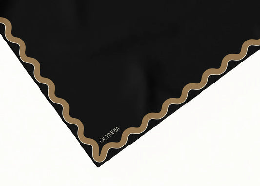 Sophie Ebony Gold Silk Scarf