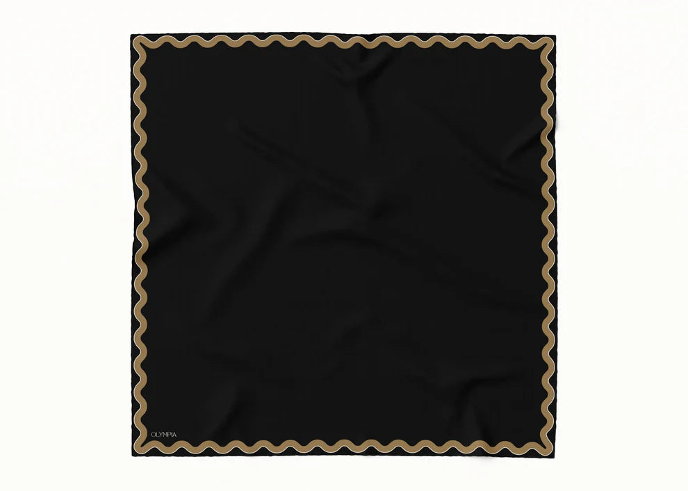 Sophie Ebony Gold Silk Scarf