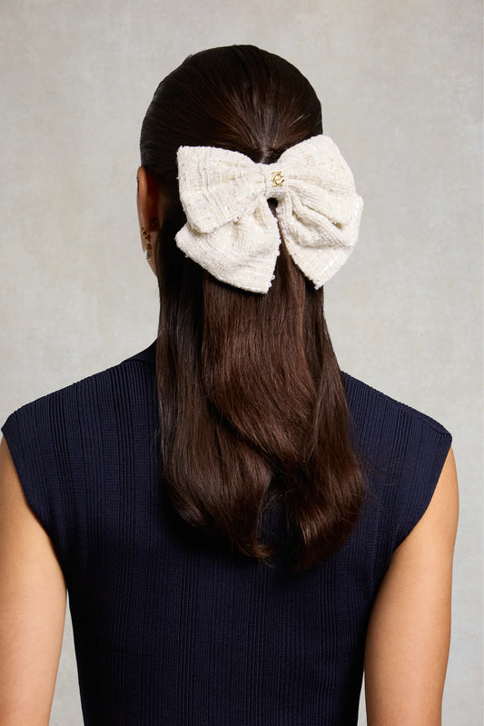 Holland Cooper Boucle Bow - Cream