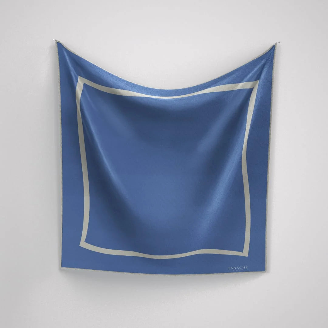 Classique Sky & white Silk Scarf