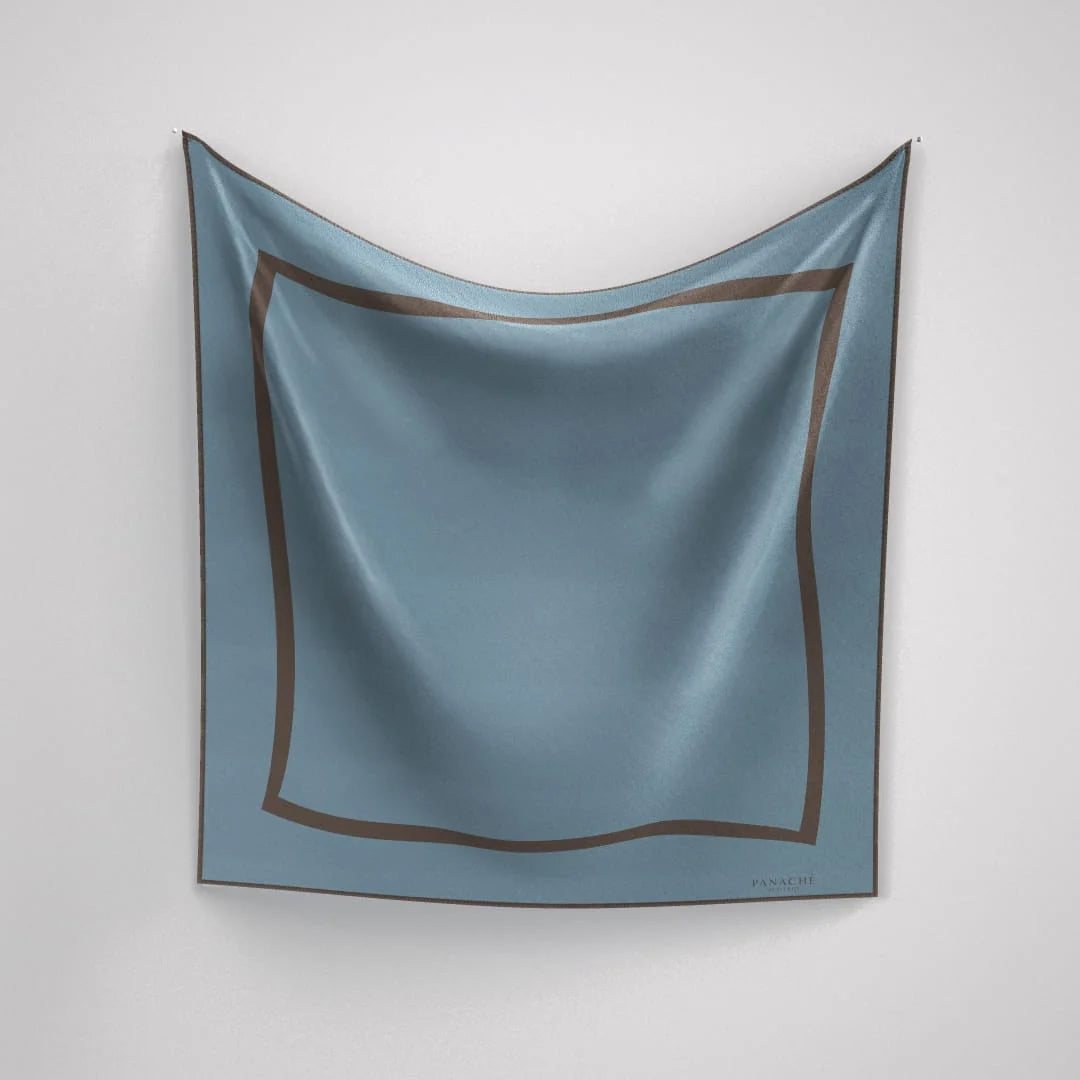 Classique Blue & Brown Silk Scarf