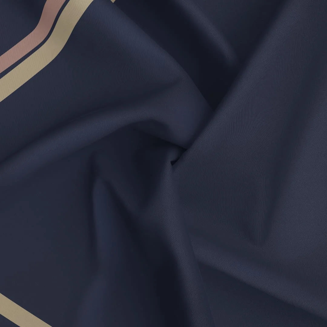 Classique Navy And Tan Silk Scarf Silk Scarf