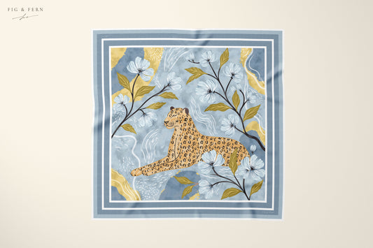 Inca in Chamomile Blue Silk Scarf