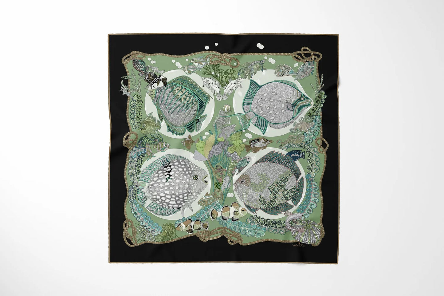 La Vie Marine Cilantro Silk Scarf