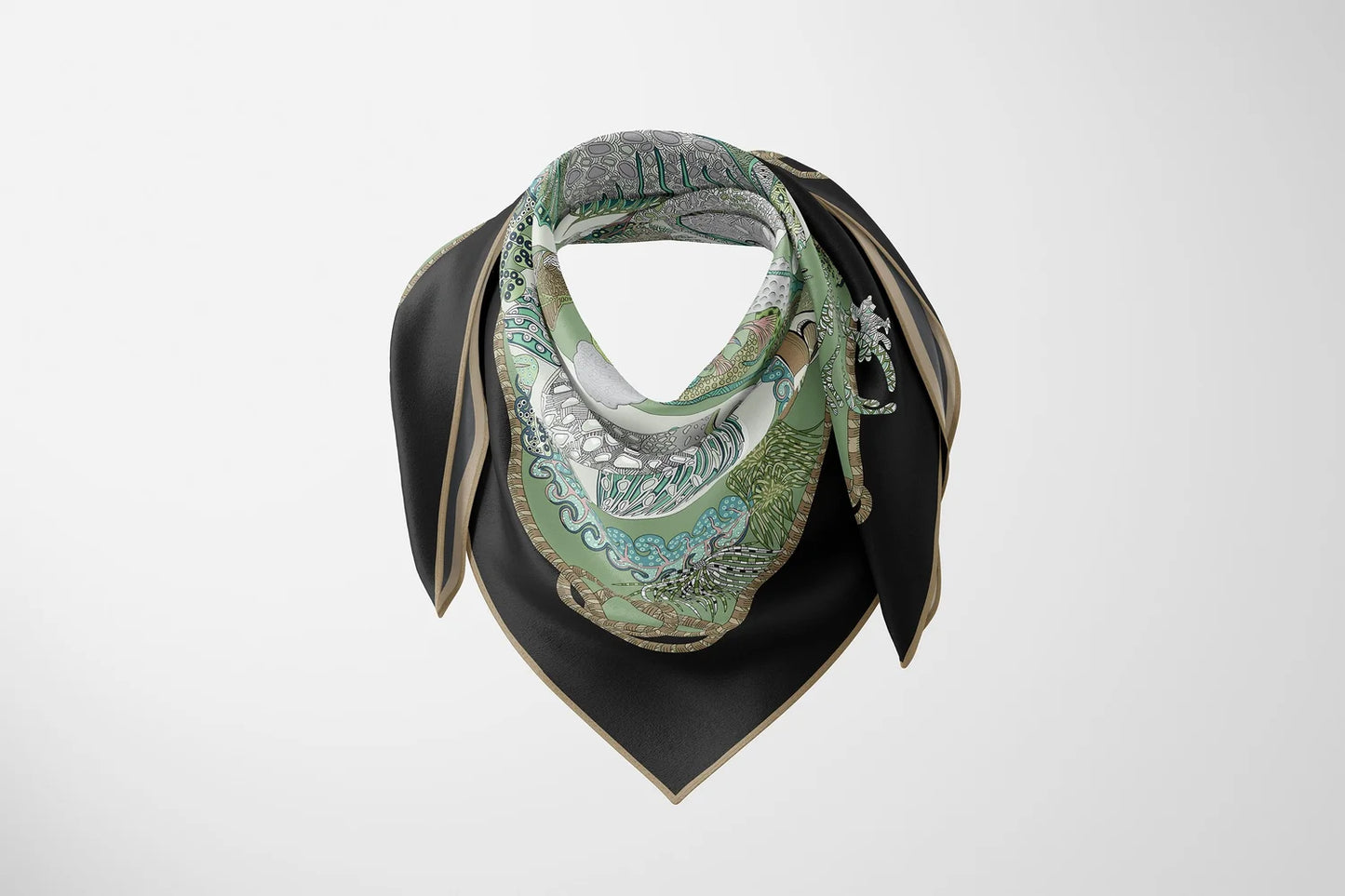 La Vie Marine Cilantro Silk Scarf
