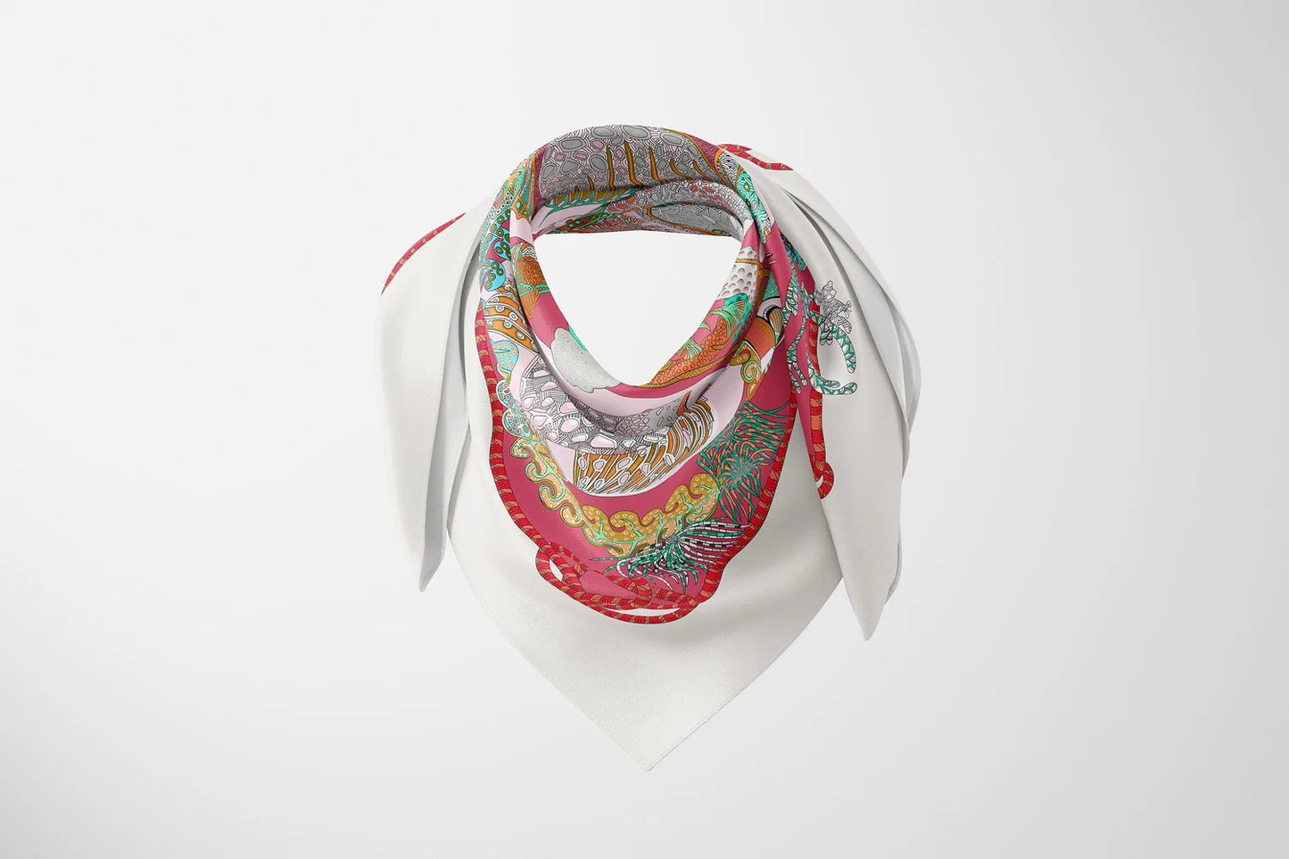 La Vie Marine Fuchsia Silk Scarf