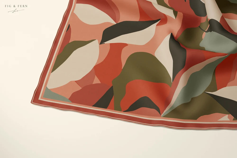 Myra in Paprika Flame Silk Scarf