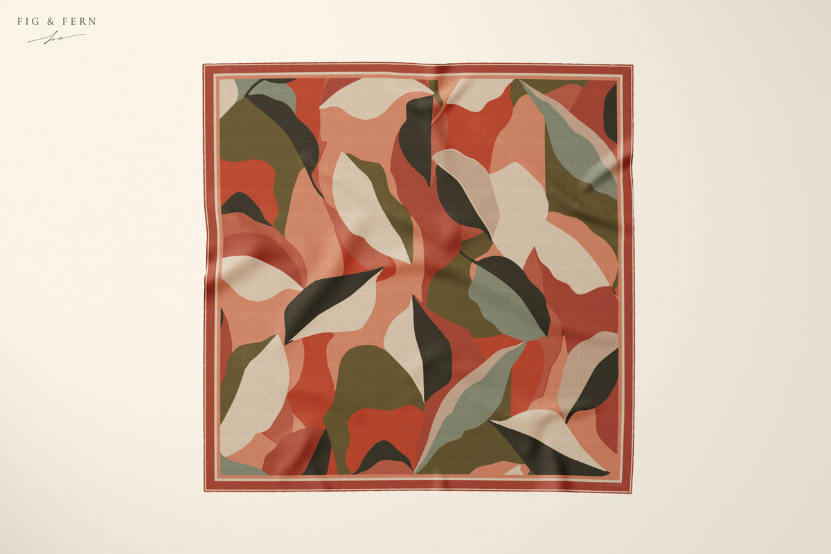 Myra in Paprika Flame Silk Scarf