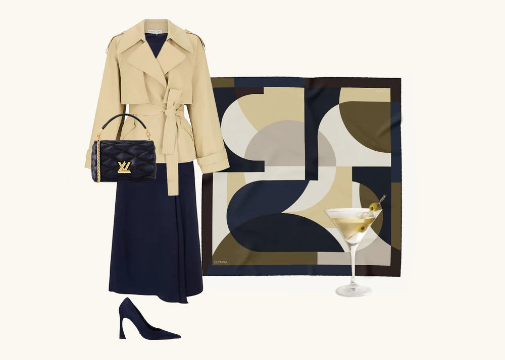 Olive Martini Silk Scarf