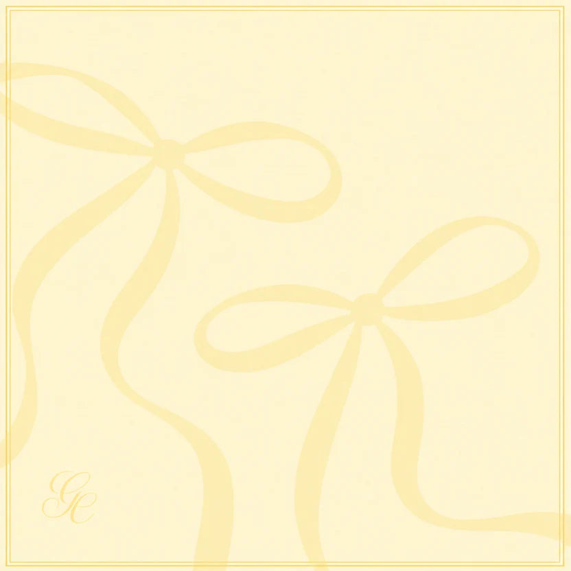 Pastel Yellow Bow Silk Scarf - 65cm