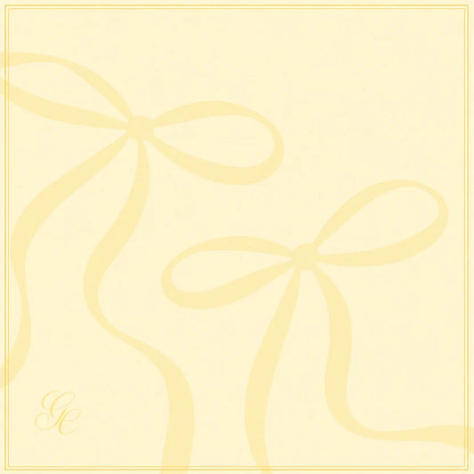 Pastel Yellow Bow Silk Scarf - 65cm