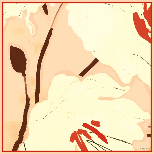 Peach Accents Silk Scarf