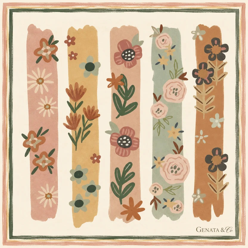 Brushstroke Garden Silk Scarf - 65cm