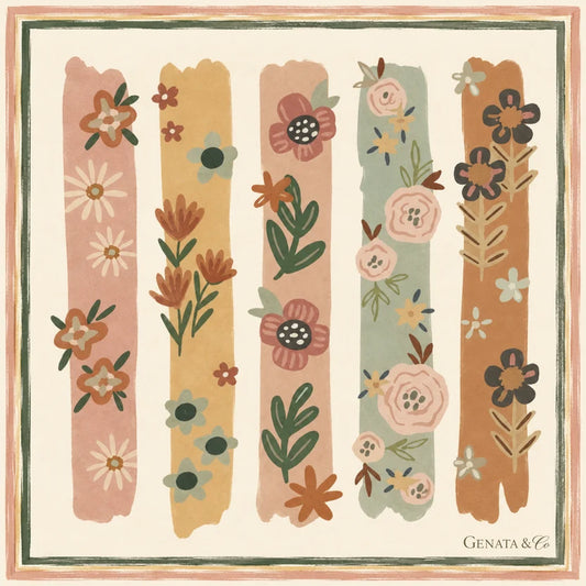 Brushstroke Garden Silk Scarf - 65cm