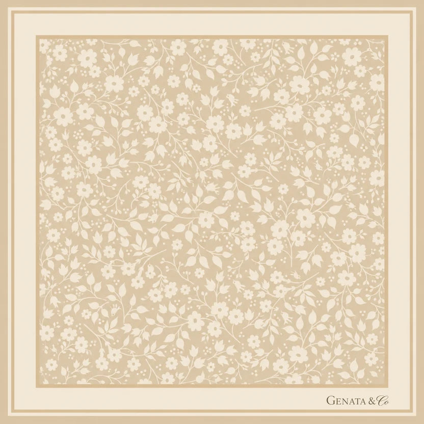 Linen Ditsy Floral Silk Scarf - 65cm