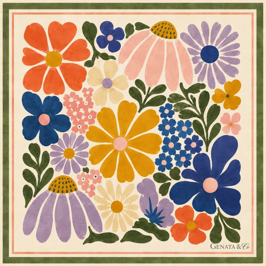 Wildflower Medley Silk Scarf - 65cm