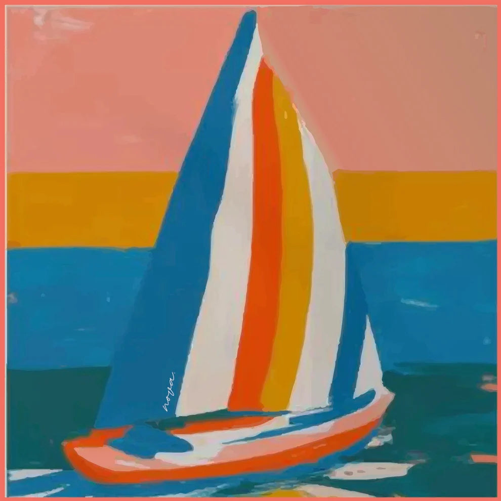 Sailboat in Style Girls Cotton Scarf