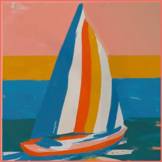 Sailboat in Style Girls Cotton Scarf
