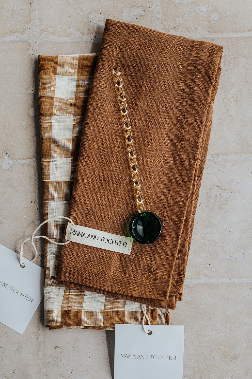 French Linen Tea Towel & Glass Spoon Gift Pack
