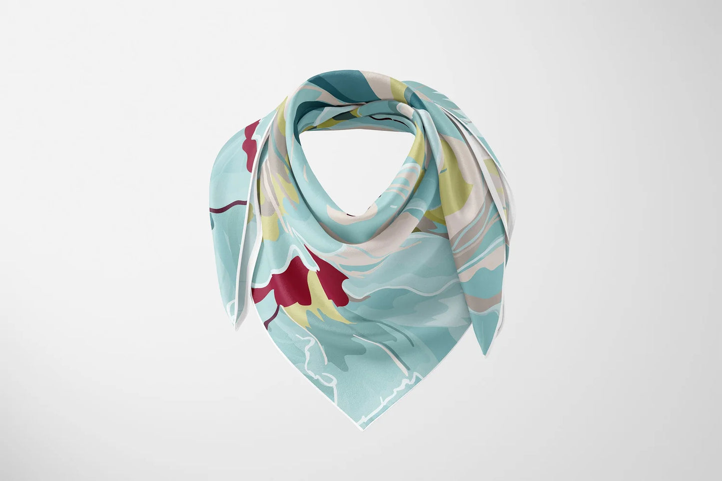 Tulip Seafoam Silk Scarf