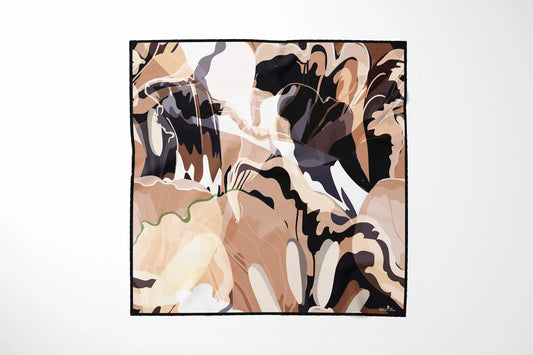 Tulip Taupe Silk Scarf