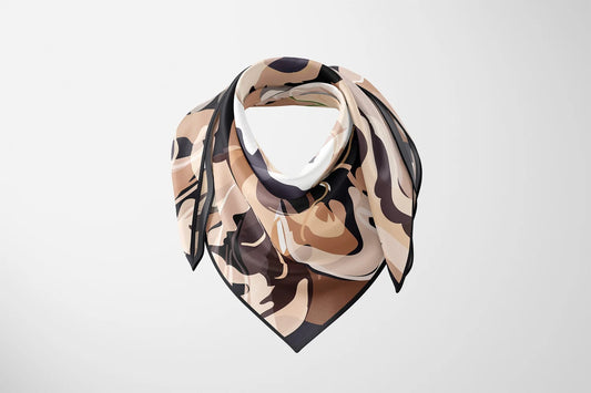 Tulip Taupe Silk Scarf