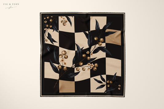 Valentina in Onyx Oat Silk Scarf