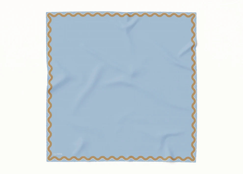 Sophie Bluebird Croissant Silk Scarf