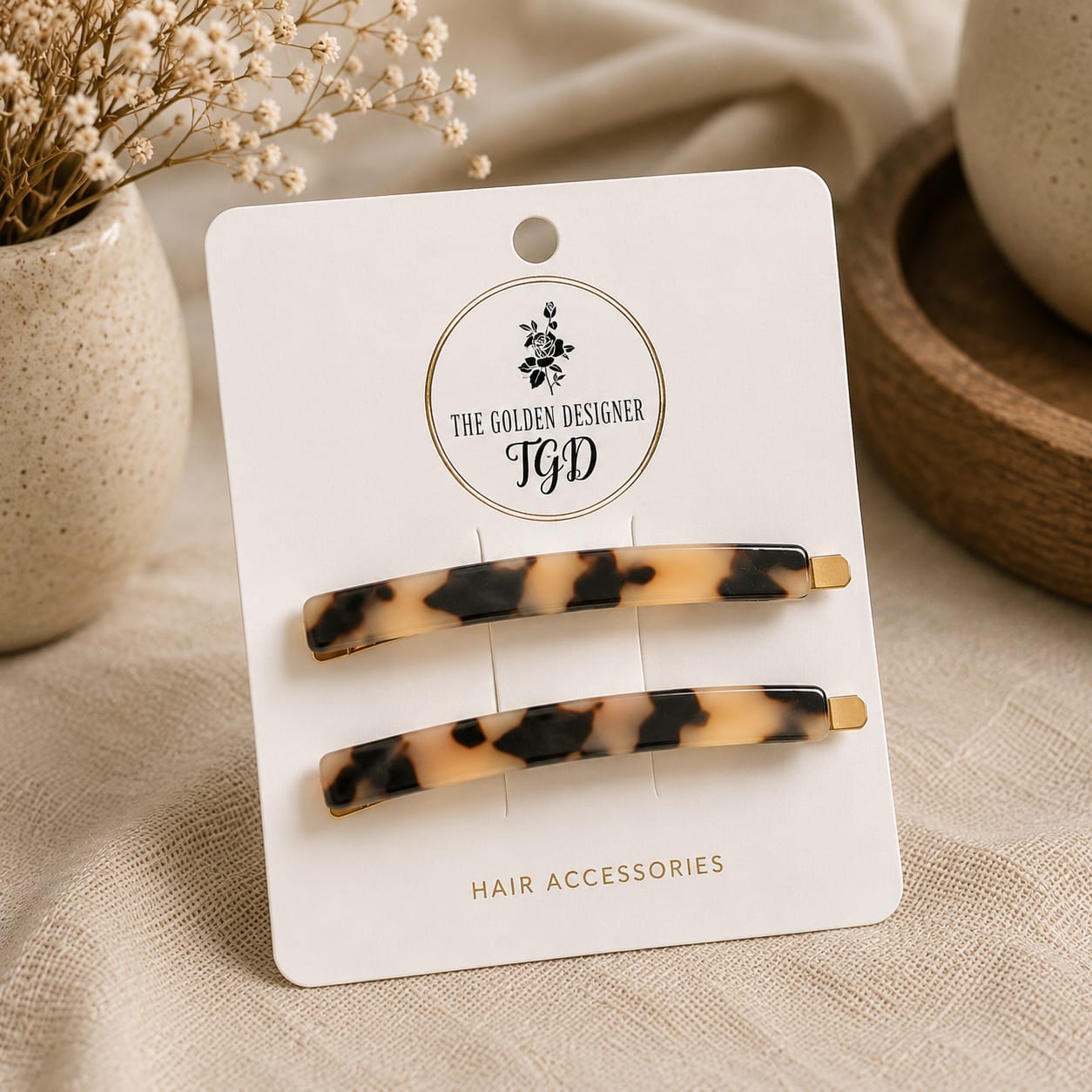 Hair Slides - Caramel