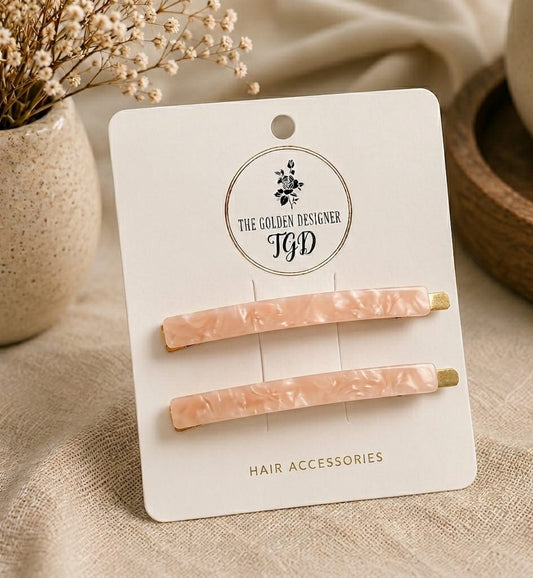 Hair Slides - Coral Pink