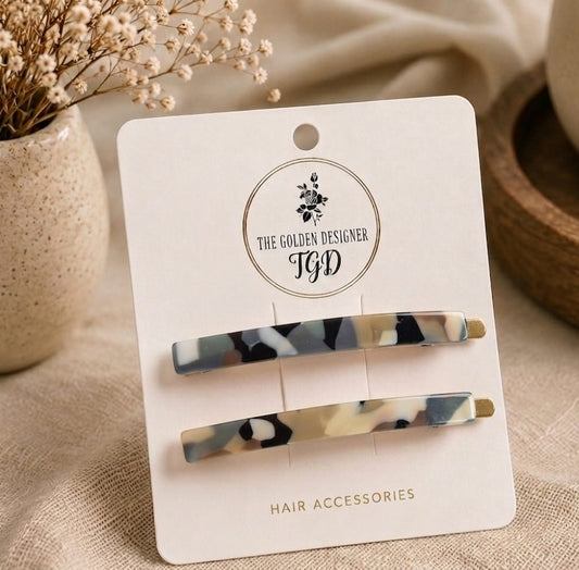 Hair Slides - Slate