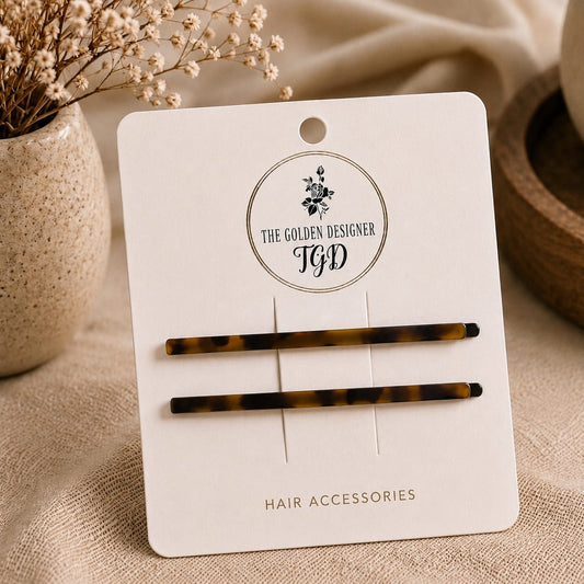 Hair Slides Long - Tortoiseshell