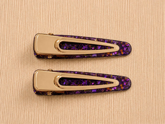 Geo Teardrop Hair Clips - Lime