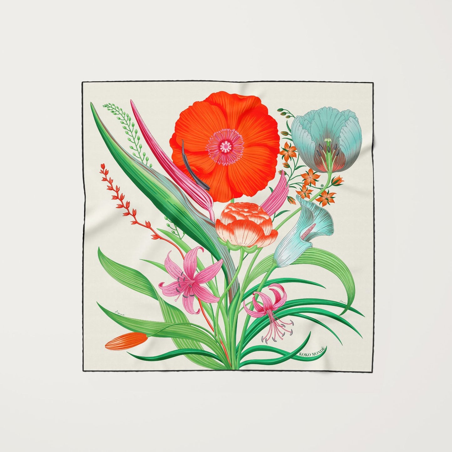 Bouquet Tropic Silk Scarf