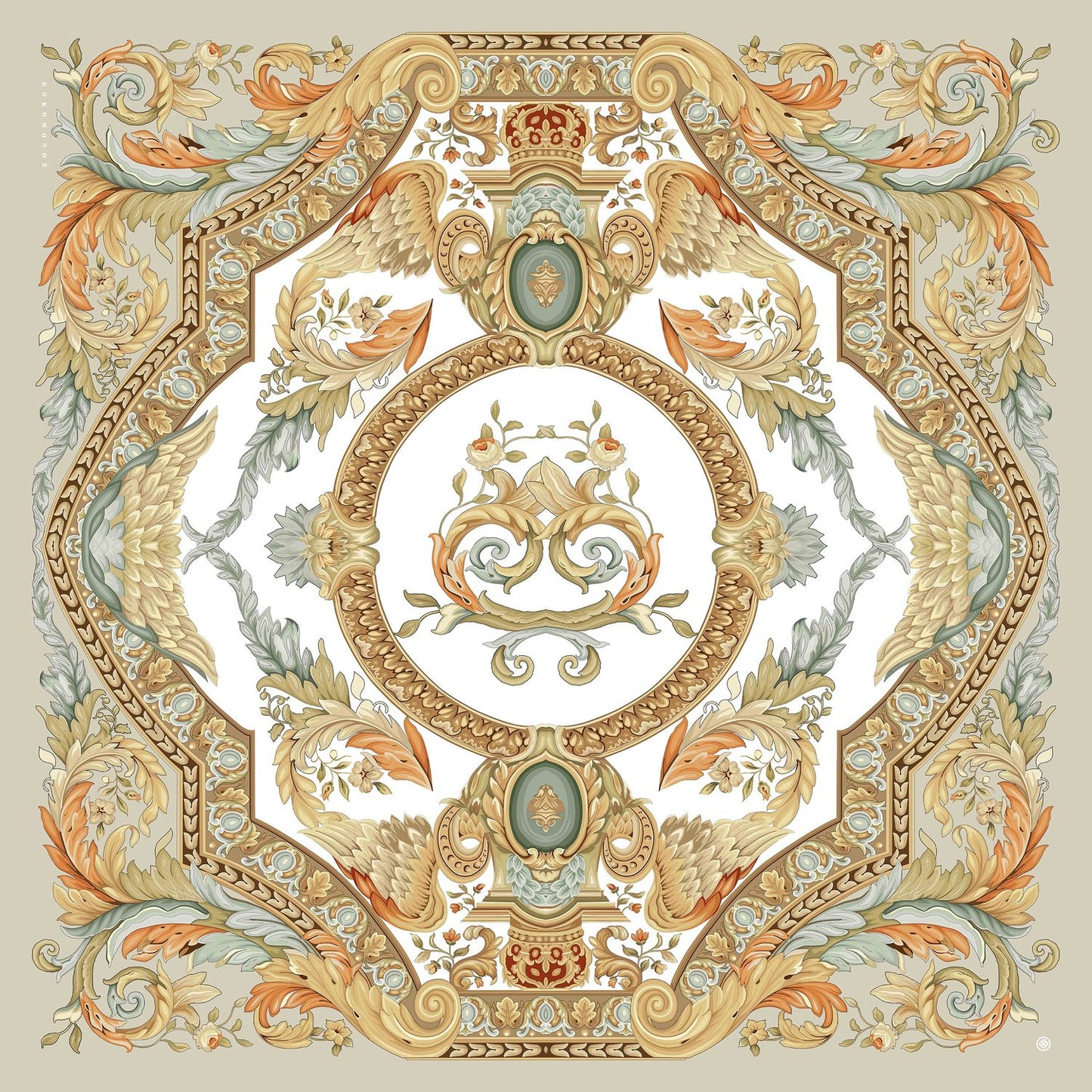 Delphine White Swan Silk Scarf