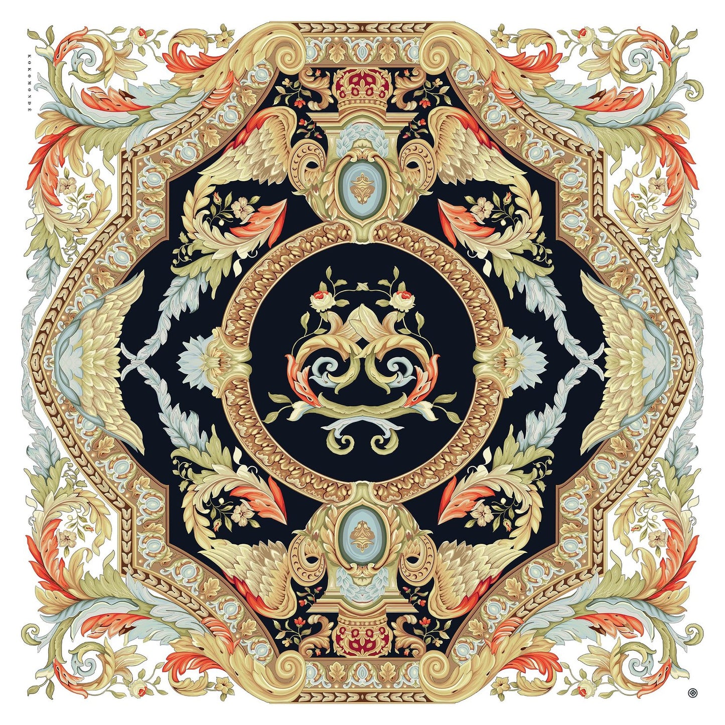 Delphine Snow White Silk Scarf