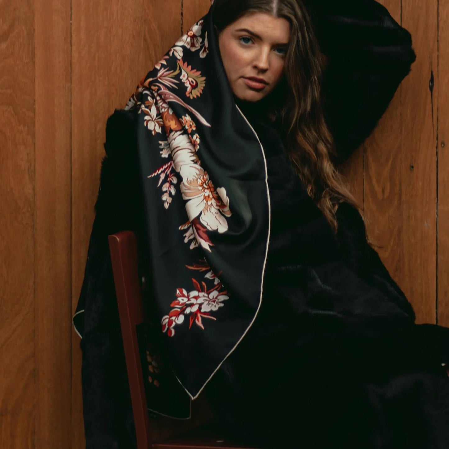 Fleurette Biscotti Silk Scarf