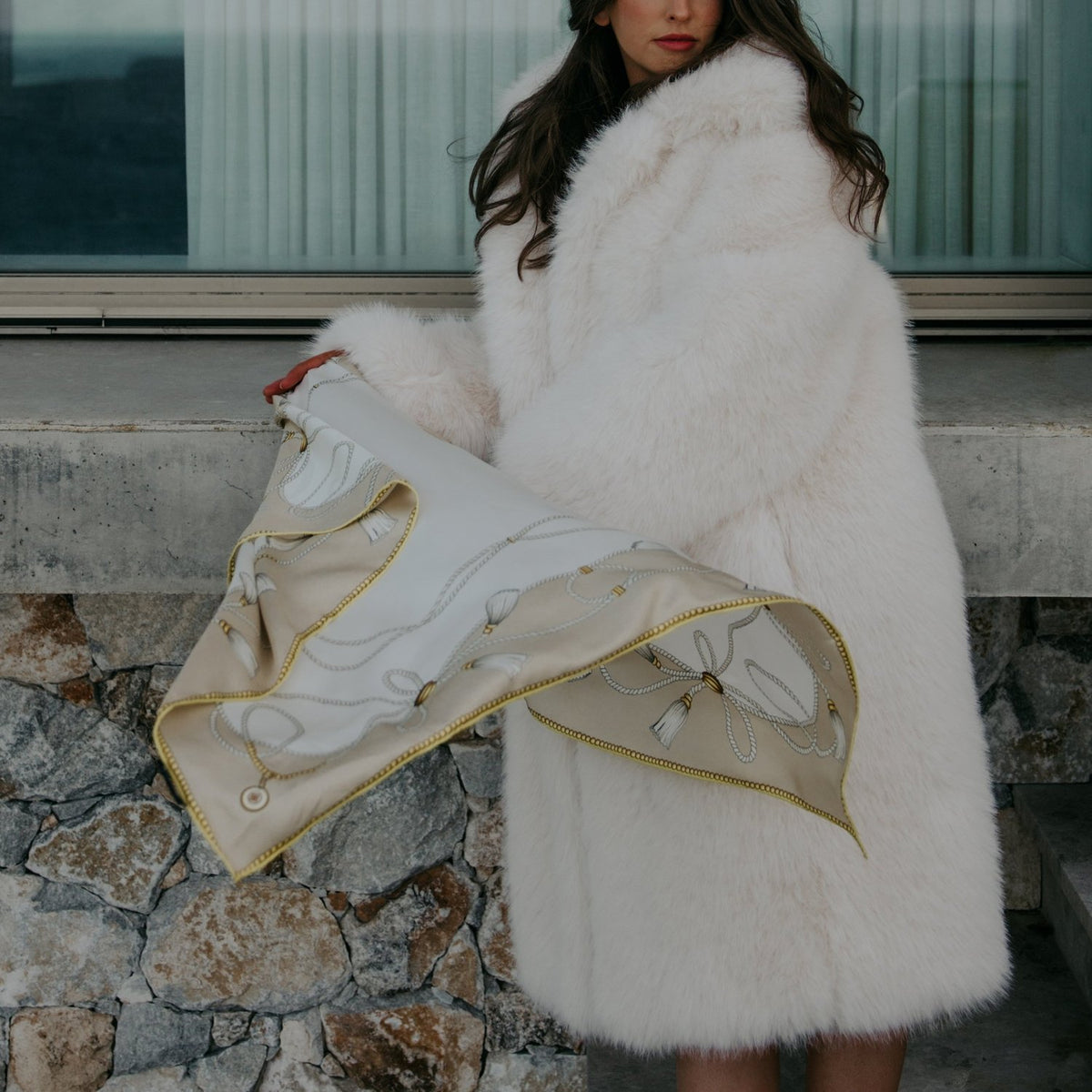 La Côte Oyster Silk Scarf