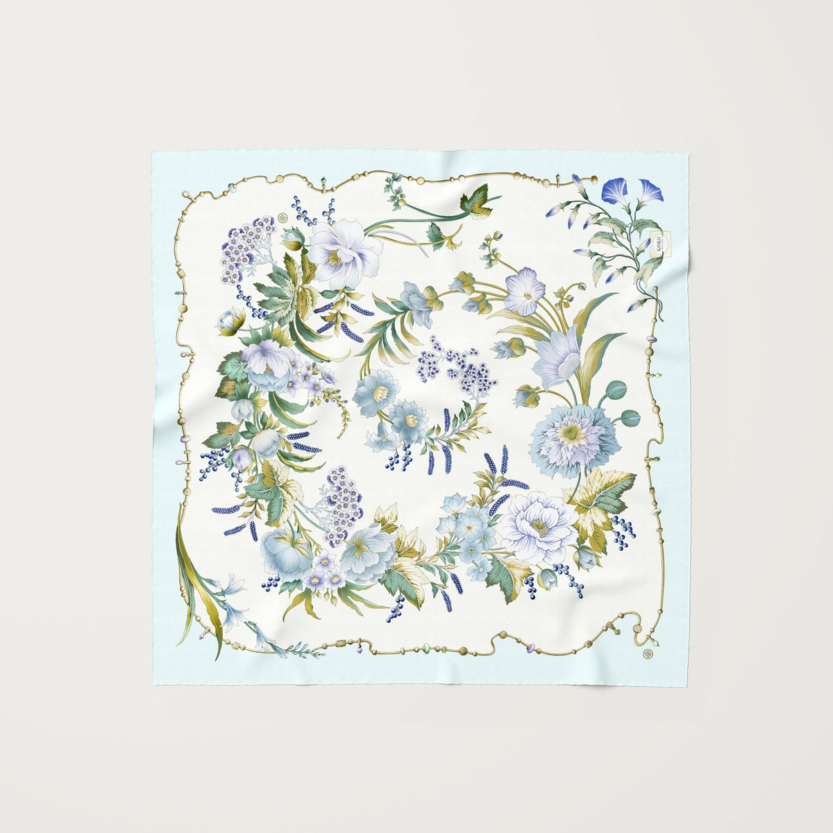 Florale Sonata Ciel Silk Scarf
