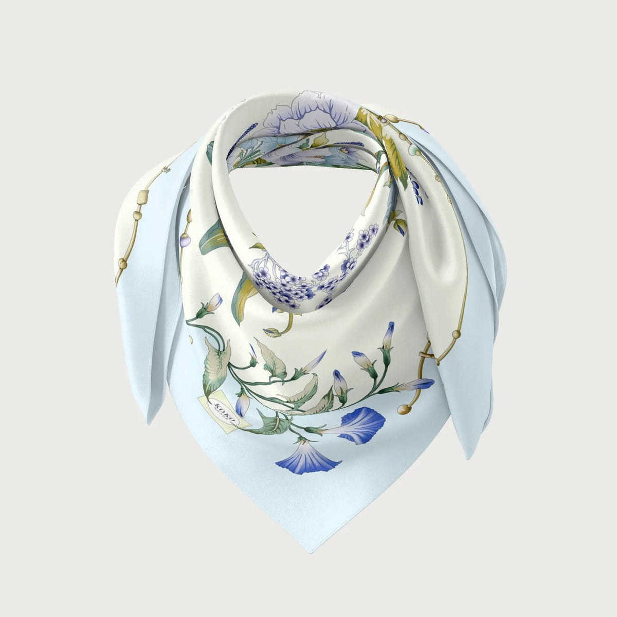 Florale Sonata Ciel Silk Scarf
