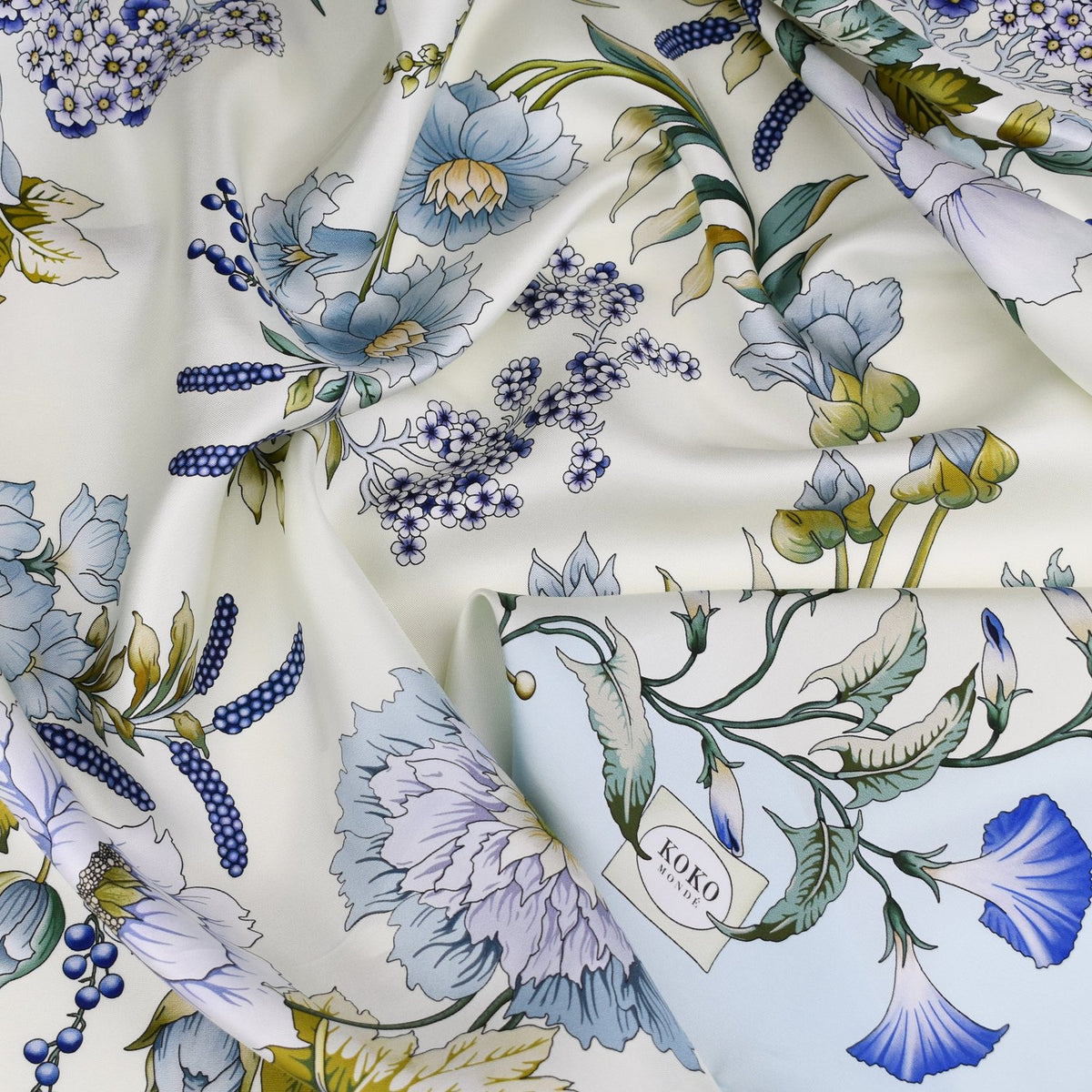 Florale Sonata Ciel Silk Scarf