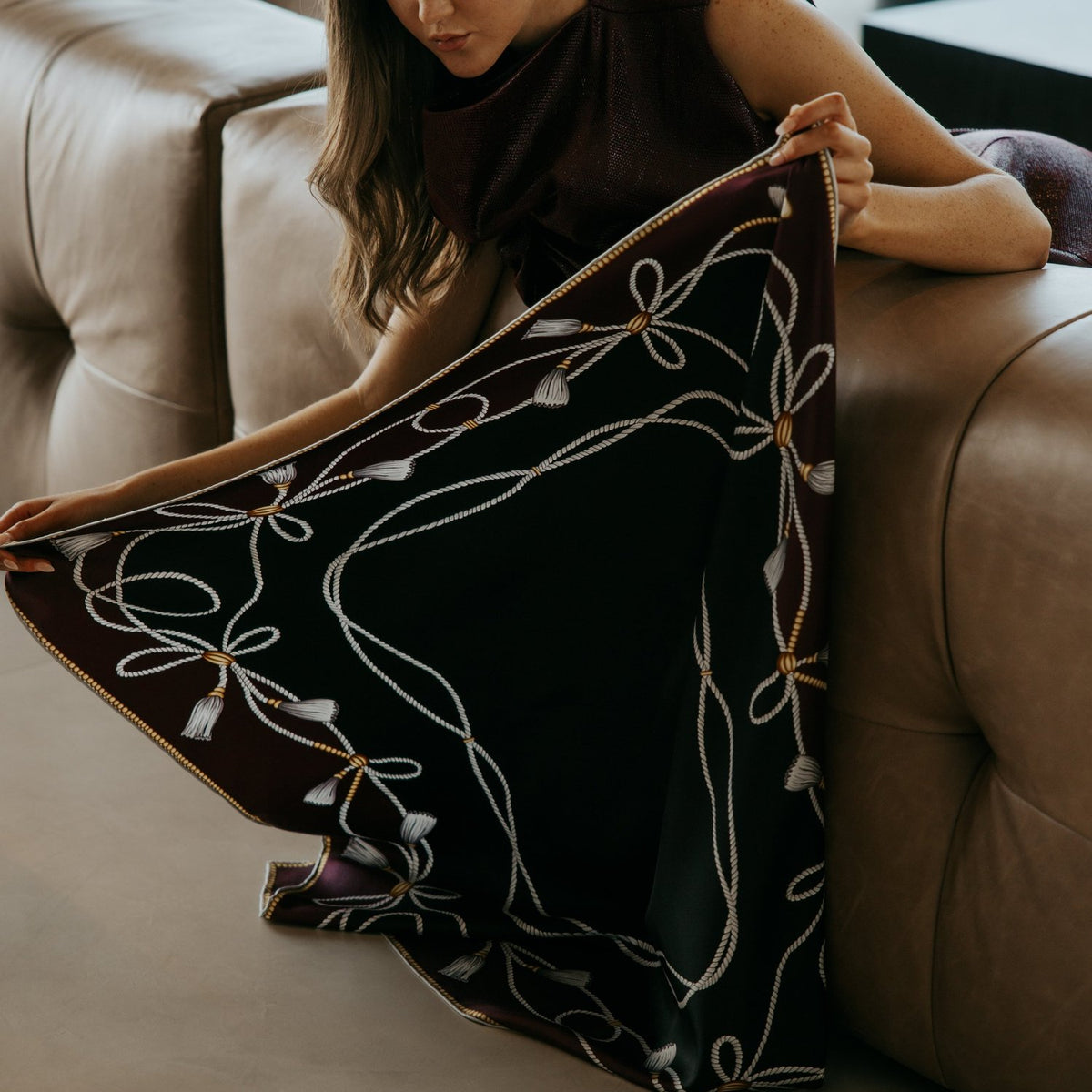 La Côte Fig Silk Scarf