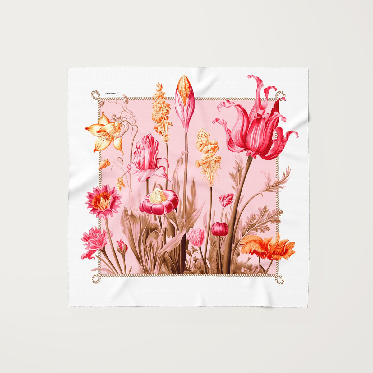 Lilou Pink Silk Scarf