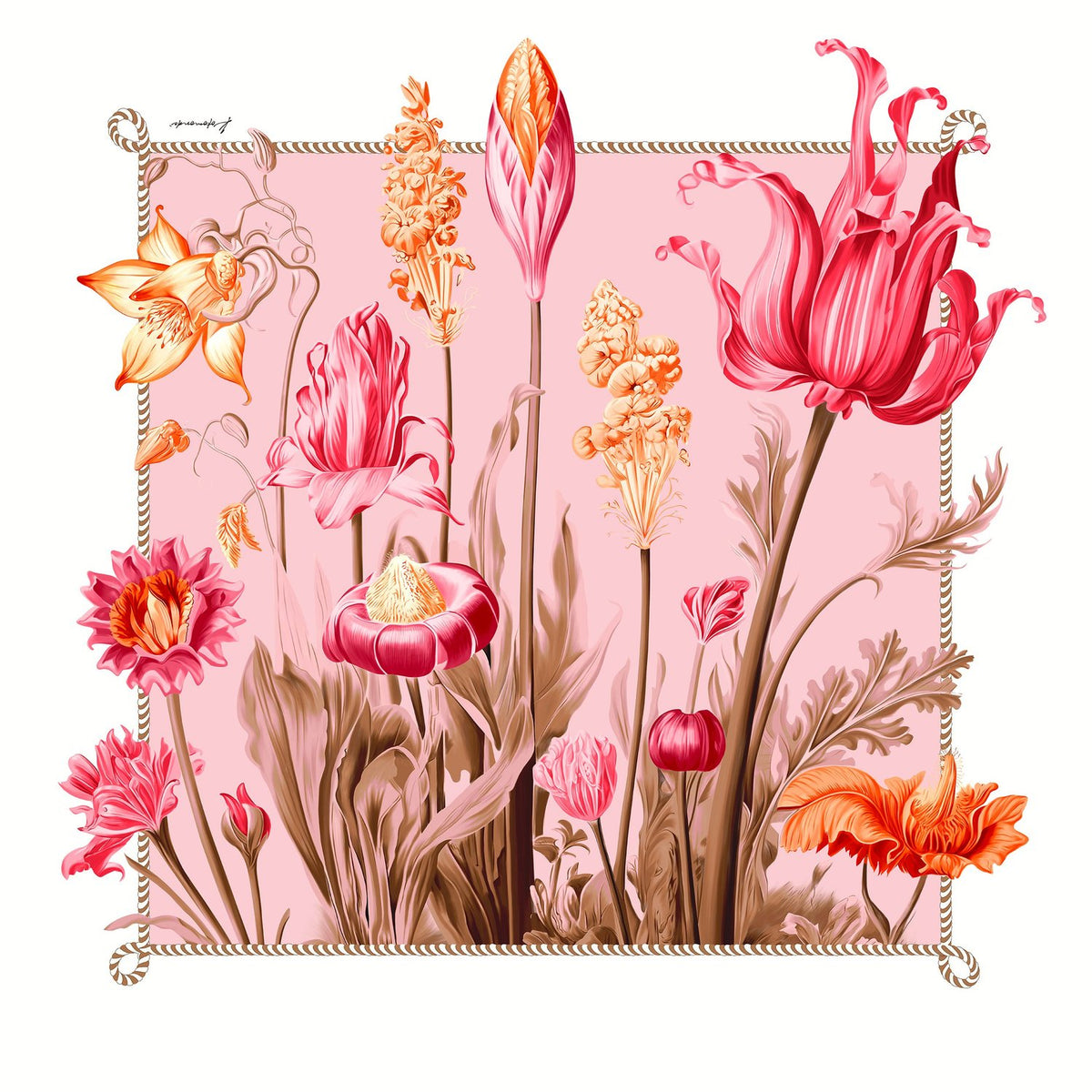 Lilou Pink Silk Scarf