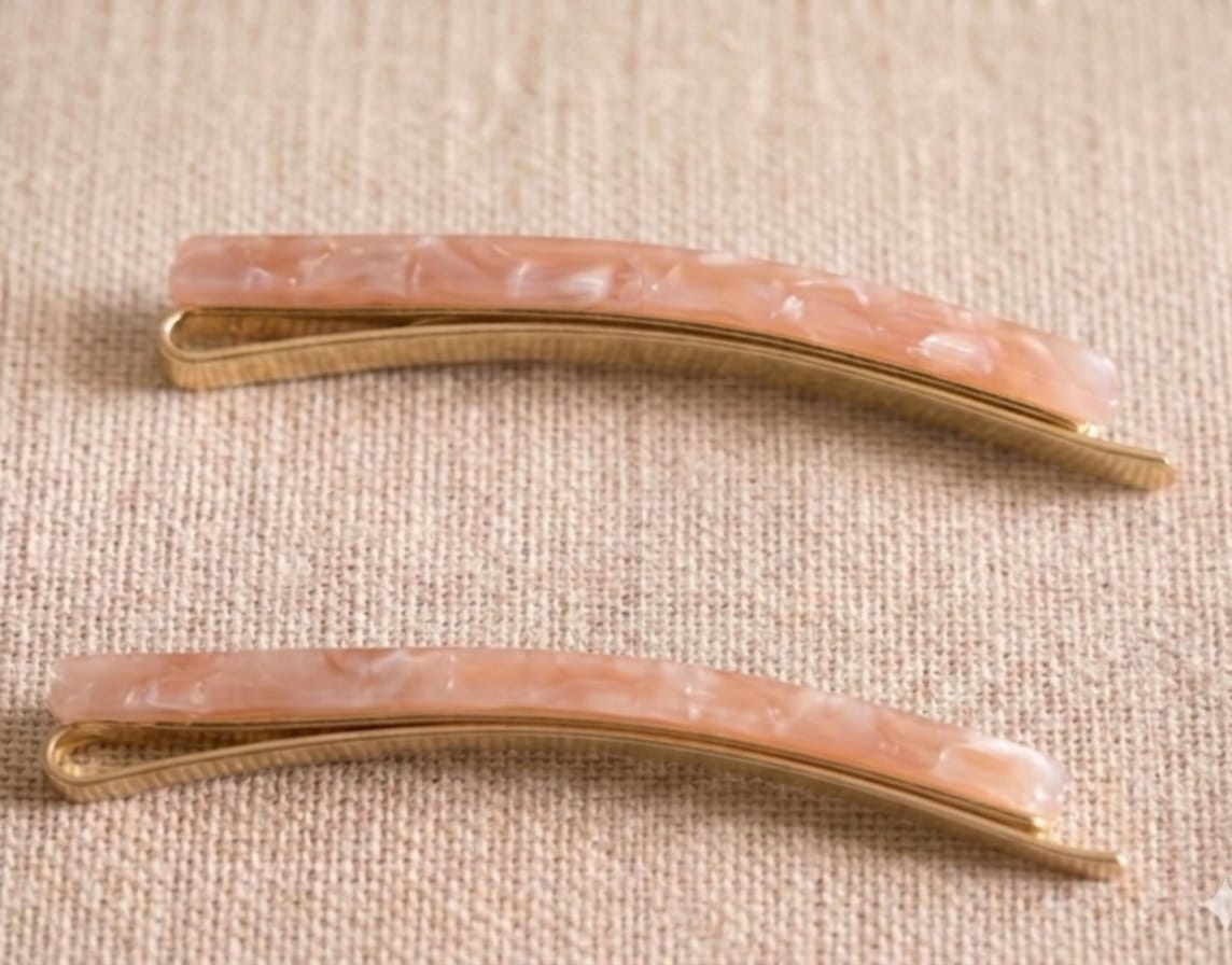Hair Slides - Coral Pink