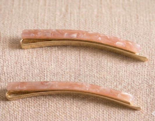 Hair Slides - Coral Pink