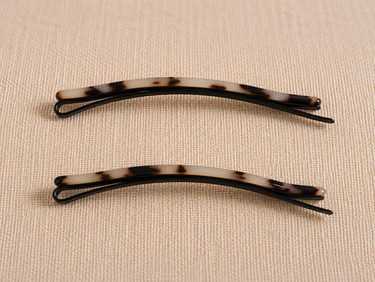 Hair Slides Long - Rice Leopard