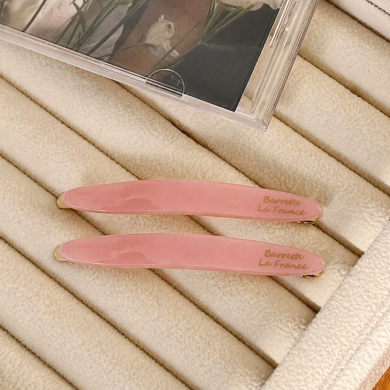 French Hair Slides - Pink