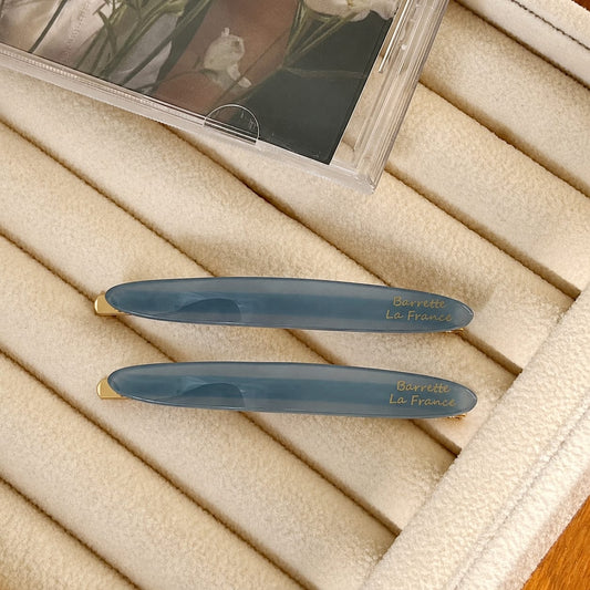 French Hair Slides - Blue
