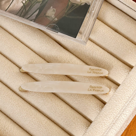 French Hair Slides - Ivory